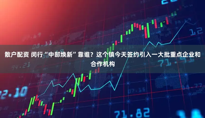 散户配资 闵行“中部焕新”靠谁？这个镇今天签约引入一大批重点企业和合作机构